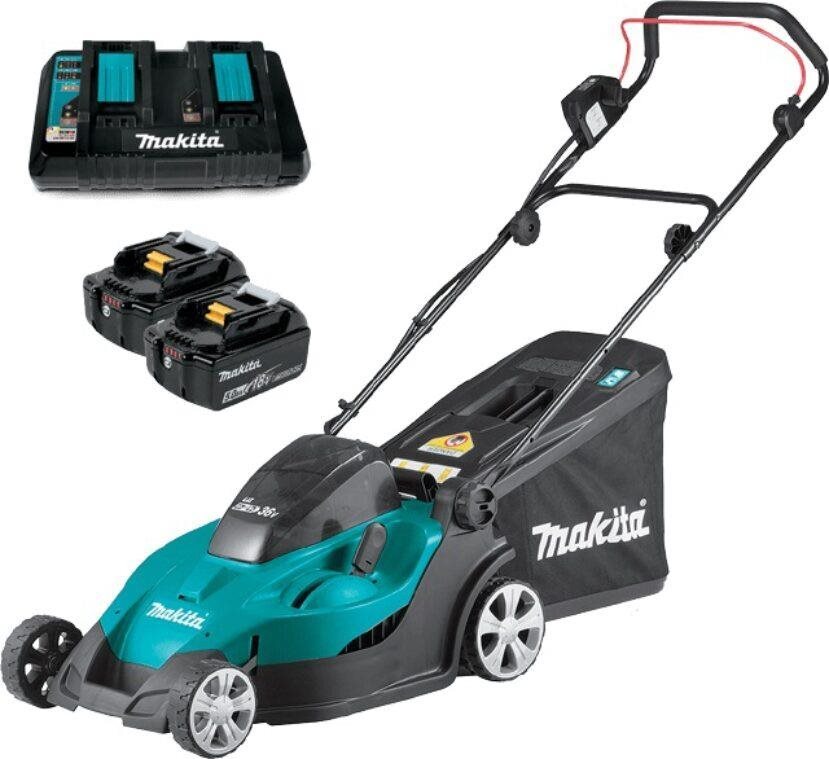 MAKITA Rotačná kosačka AKU 430 mm, 2× 18 V LXT DLM432PT2 (2× 5 Ah)