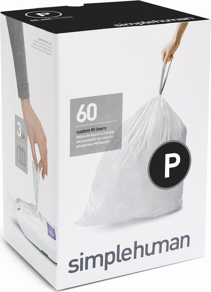 Simplehuman Vrecká do koša typ P, 45 – 60 l, 3× balenie po 20 ks (60 vreciek)