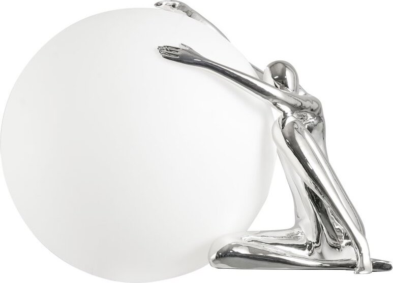 IMMAX SILUETTE Moon Lady 53 – socha, dekoračná lampa silver shiny (chróm), sklolaminát, 1× E27