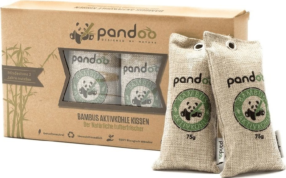 PANDOO Prírodný bambusový čistič vzduchu s aktívnym uhlím 4× 75 g