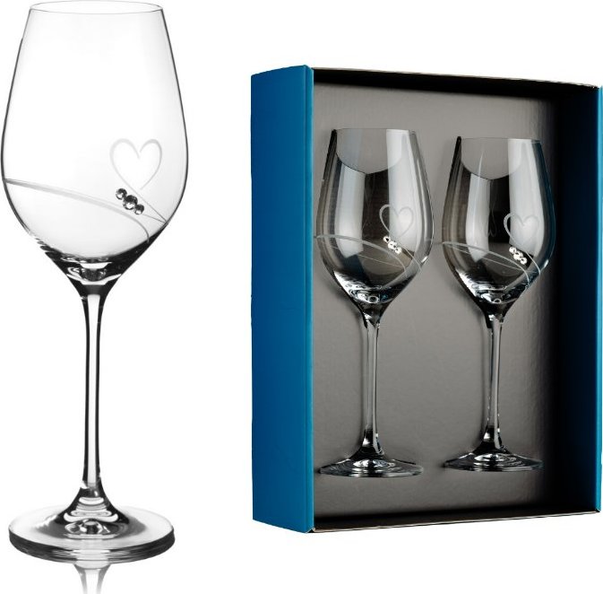 Element Poháre na biele víno Amore s kamienkami Swarovski 360 ml 2 ks