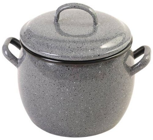 Metalac Kámen, hlboký, zaoblený smaltovaný hrniec s pokrievkou 14 cm, 2 l