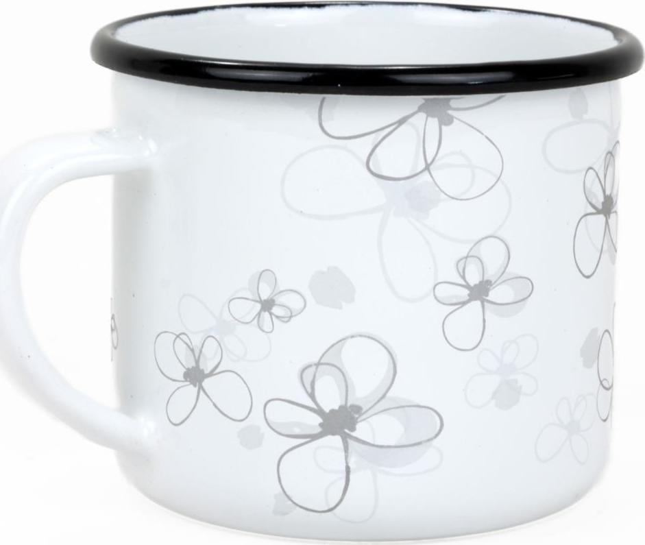 BELIS PREMIUM Smaltovaný hrnček biely 8 cm 0,35 l