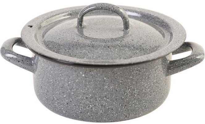 Metalac Kámen, plytký smaltovaný kastról Klasik s pokrievkou 12 cm, 0,75 l