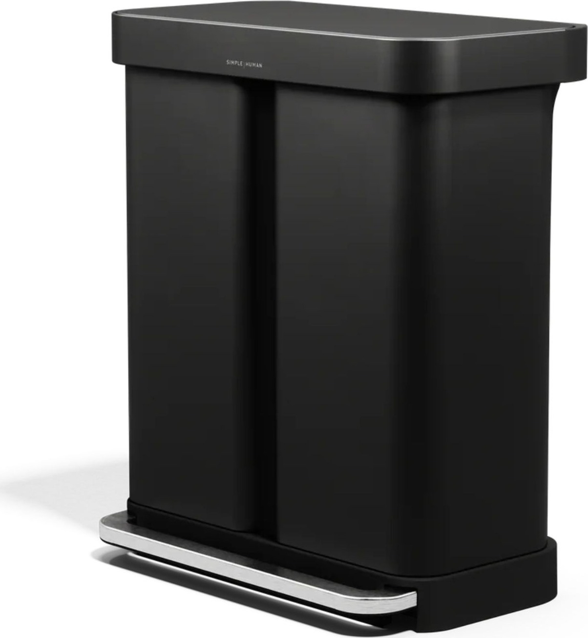Simplehuman Dual pedálový kôš na triedený odpad, 58 l (34/24), matná čierna oceľ