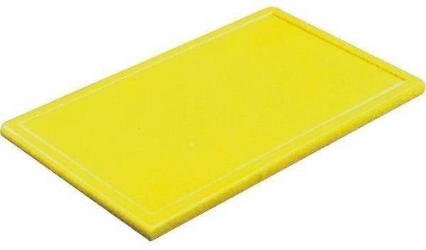 Gastro Doštička na krájanie plastová 32,5 × 26,5 × 2 cm GN 1/2, s drážkou, žltá