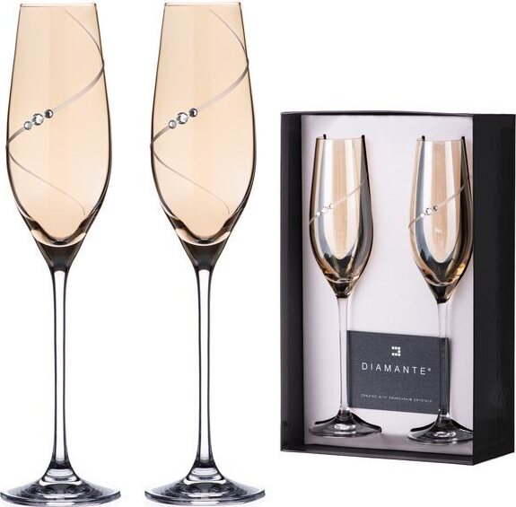 Diamante na šampanské Silhouette City Amber s kamienkami Swarovski 210 ml 2 ks