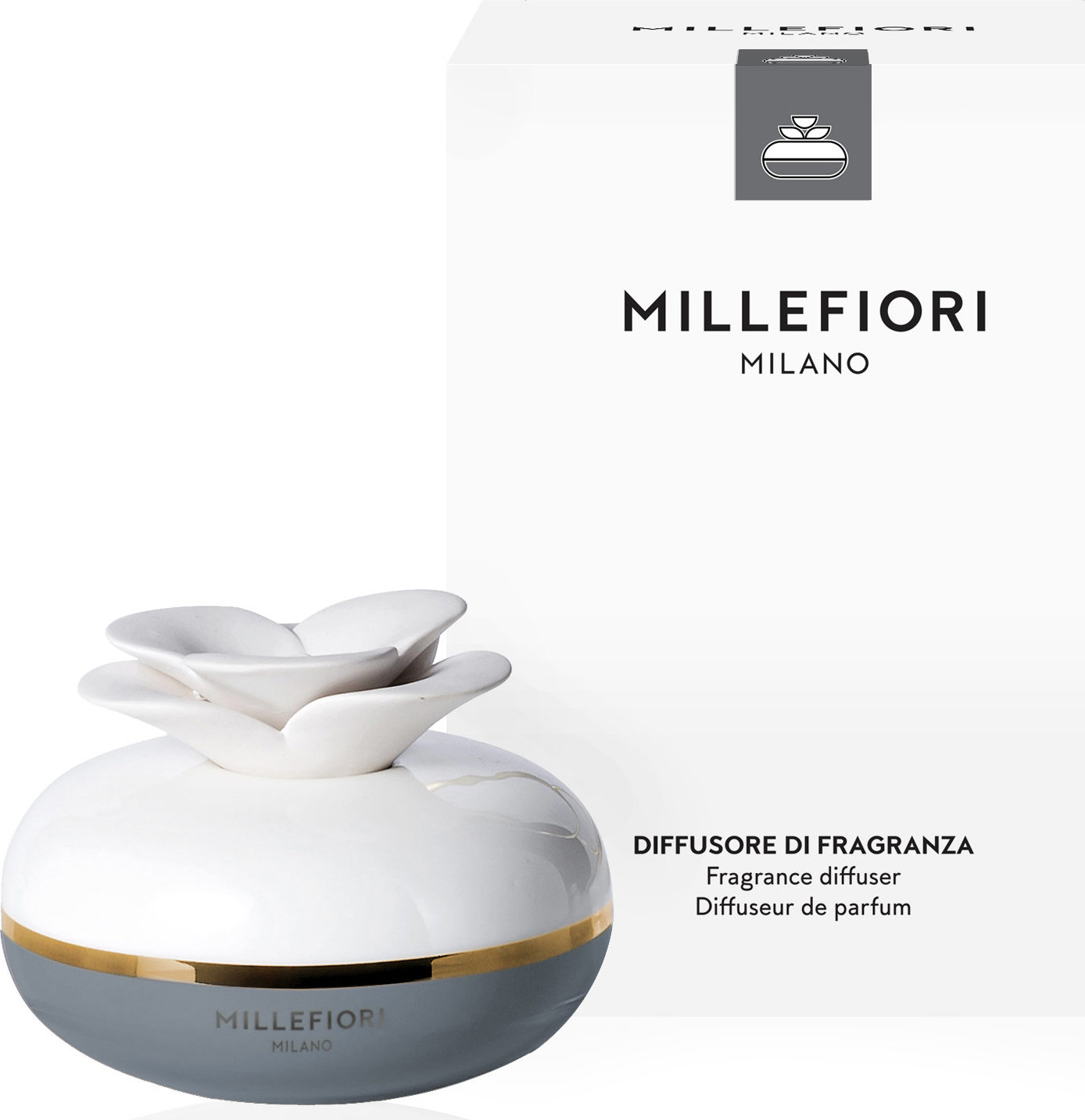 MILLEFIORI MILANO Air Design Flower Grey 130 ml