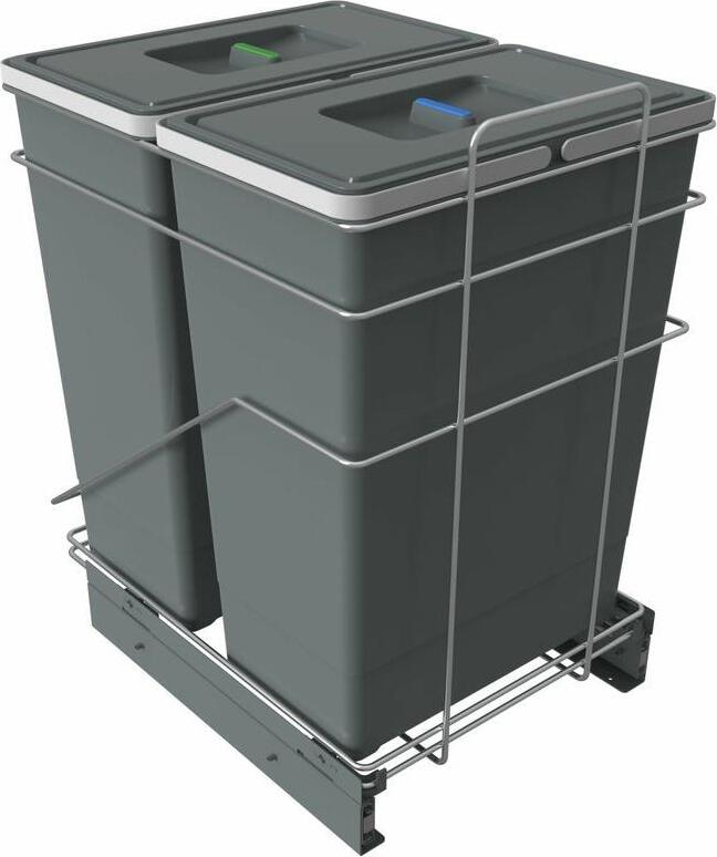Elletipi ECOFIL Vstavaný odpadkový kôš, výsuvný s rámom, 42 + 42 l