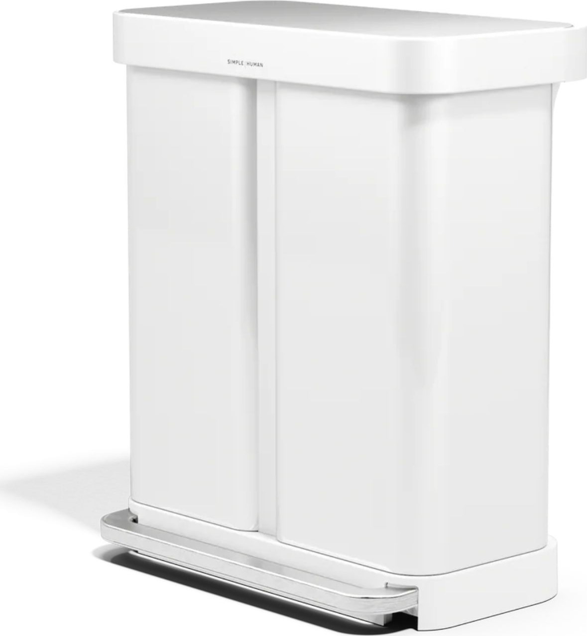 Simplehuman Dual pedálový kôš na triedený odpad, 58 l (34/24), biela oceľ