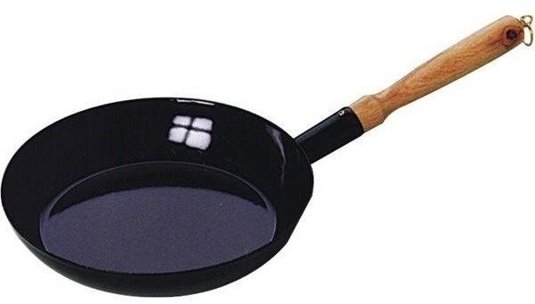 Riess Panvica smaltovaná 20 cm, drevená rukoväť