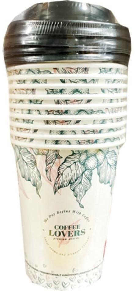 Intertan SA Tessera Téglik papierový s viečkom Coffe lovers, priemer 90 mm, 330 ml, 10 ks