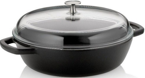 KELA Calido Farmárska panvica čierna okrúhla 16 cm 28 cm 3,8 l liatina