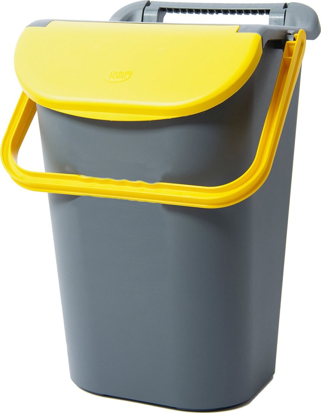 Belli E Forti Kôš na triedený odpad TOWER, stohovateľný, sivý, plast, žlté veko, 40 l