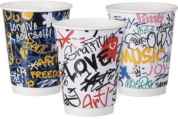 Intertan SA Tessera Téglik papierový Graffiti mix 330 ml, priemer 90 mm, 25 ks