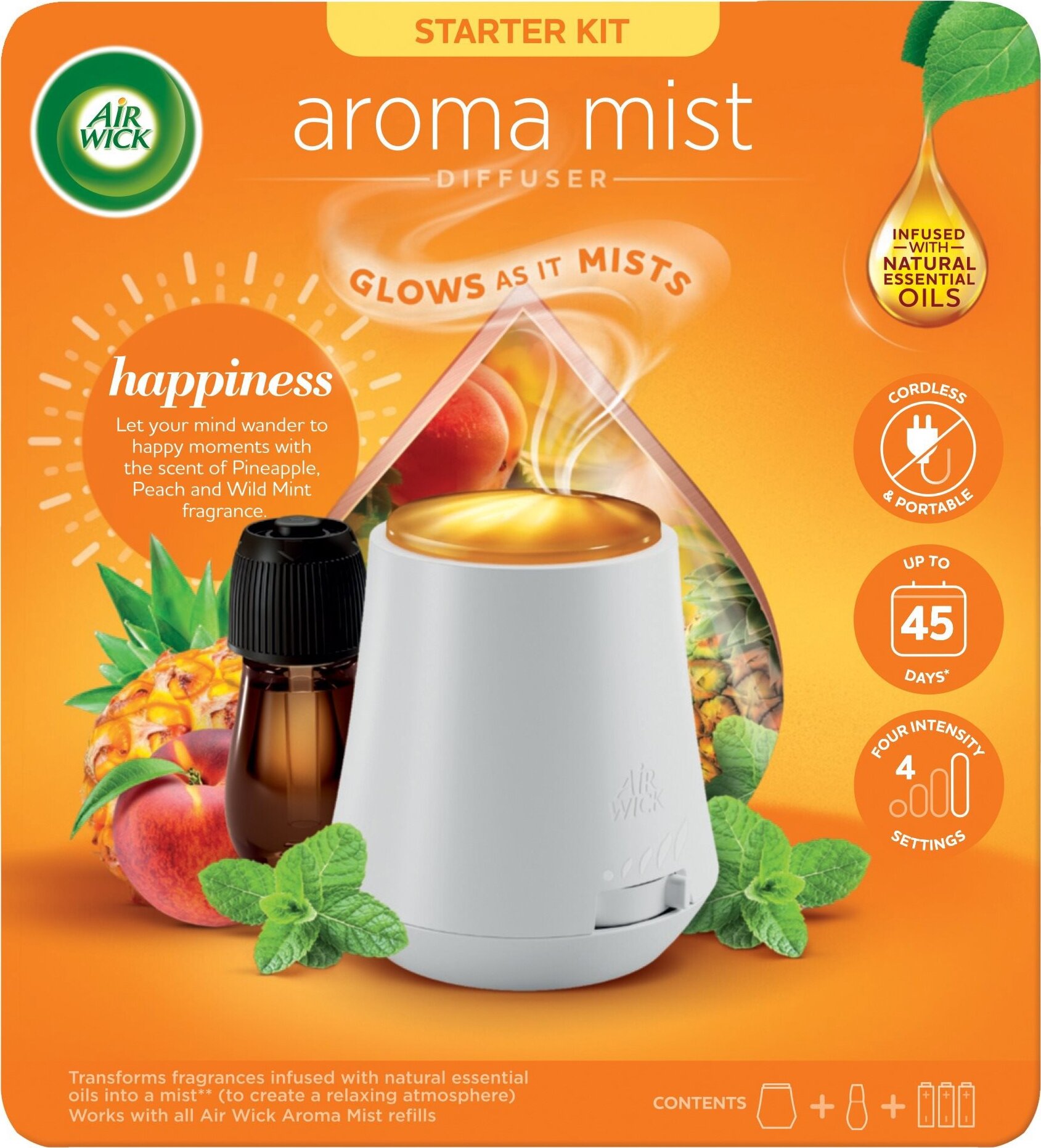 AIR WICK Aroma difuzér, biely + náplň Šťastné chvíľky