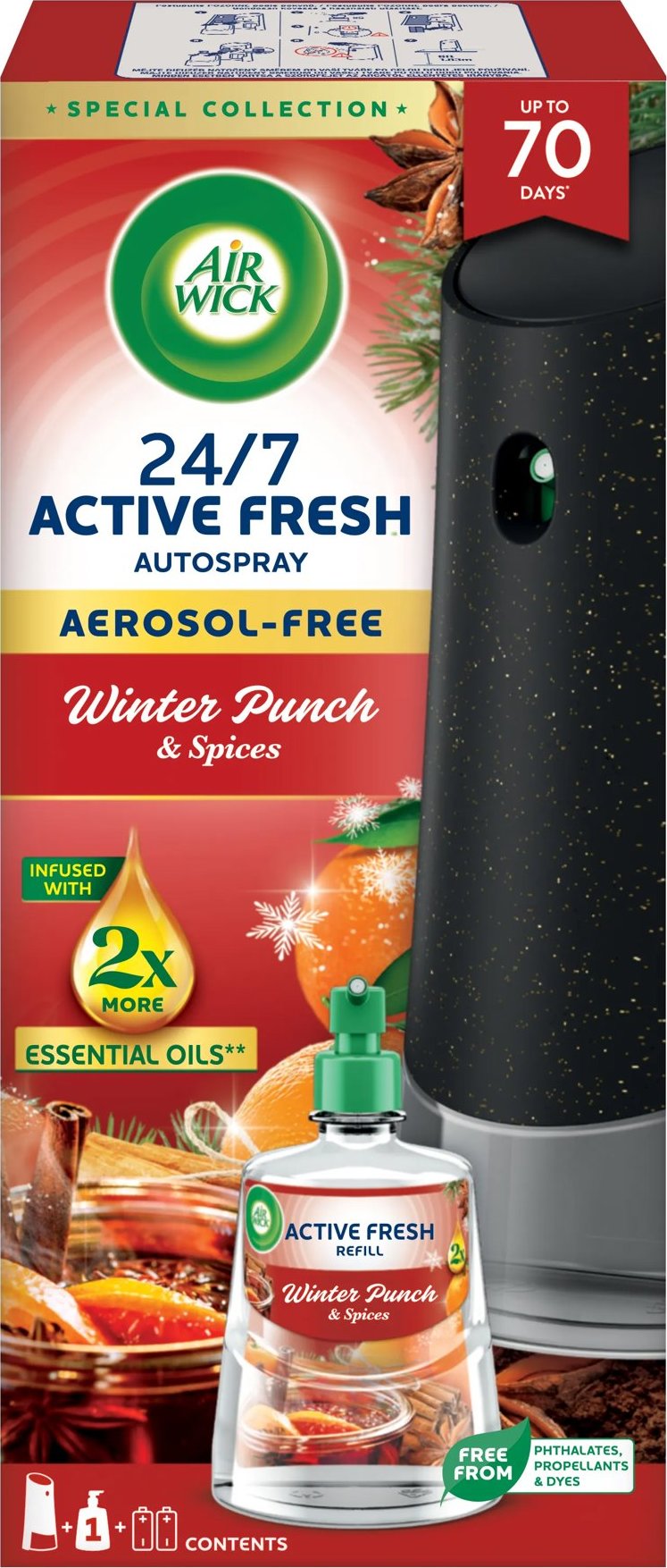 AIR WICK Active Fresh Automatic Zimný punč 228 ml