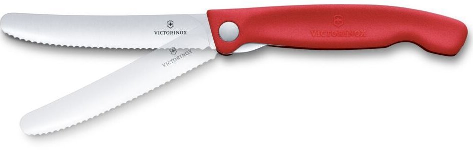 Victorinox Skladací desiatový nôž Swiss Classic, vlnité ostrie červený