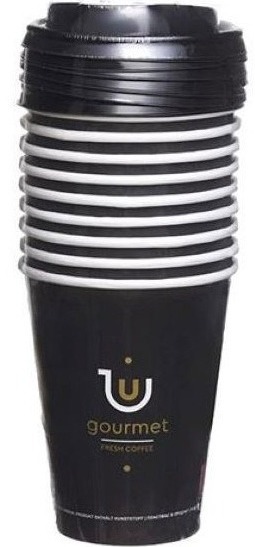 Intertan SA Tessera Téglik papierový s viečkom Gourmet, priemer 90 mm, 330 ml, 10 ks