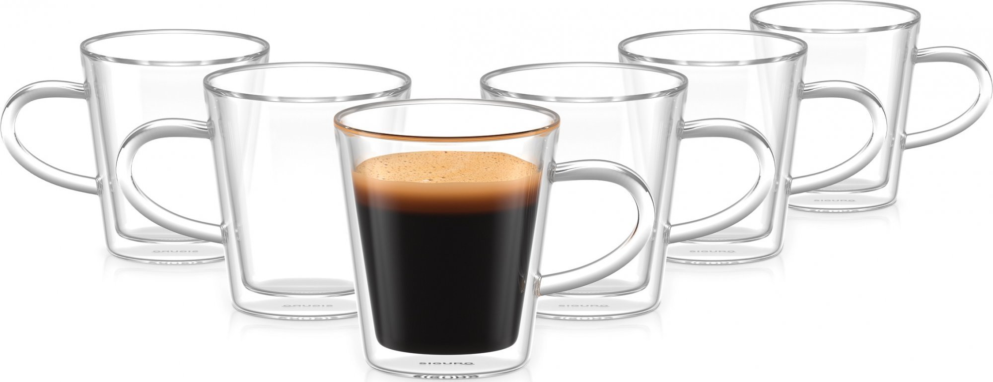 Siguro Hrnček z dvojstenného skla Lungo, 200 ml, 6 ks