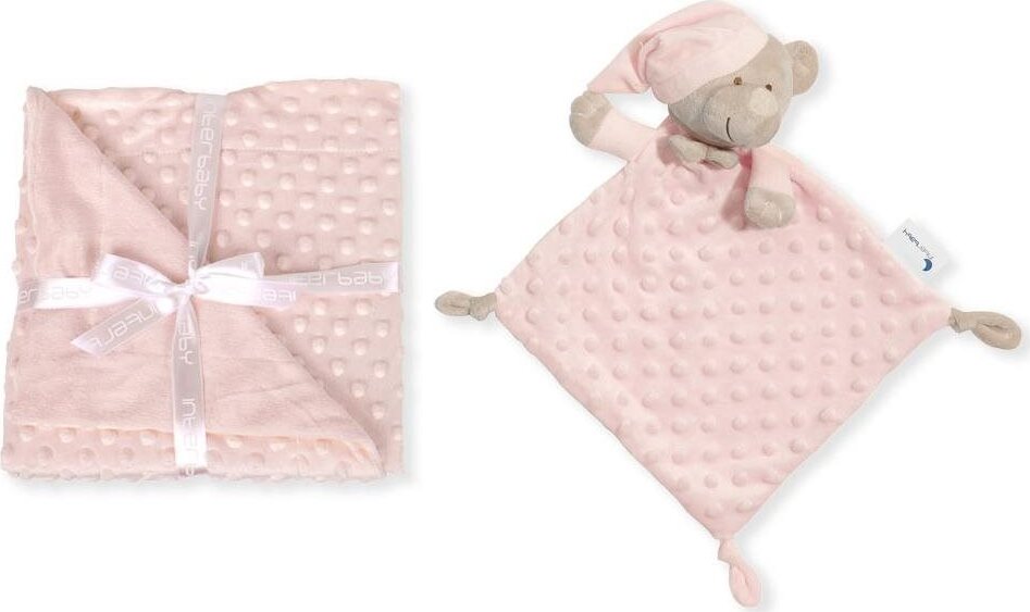 INTERBABY deka mäkká guľôčky a prítulka, ružová