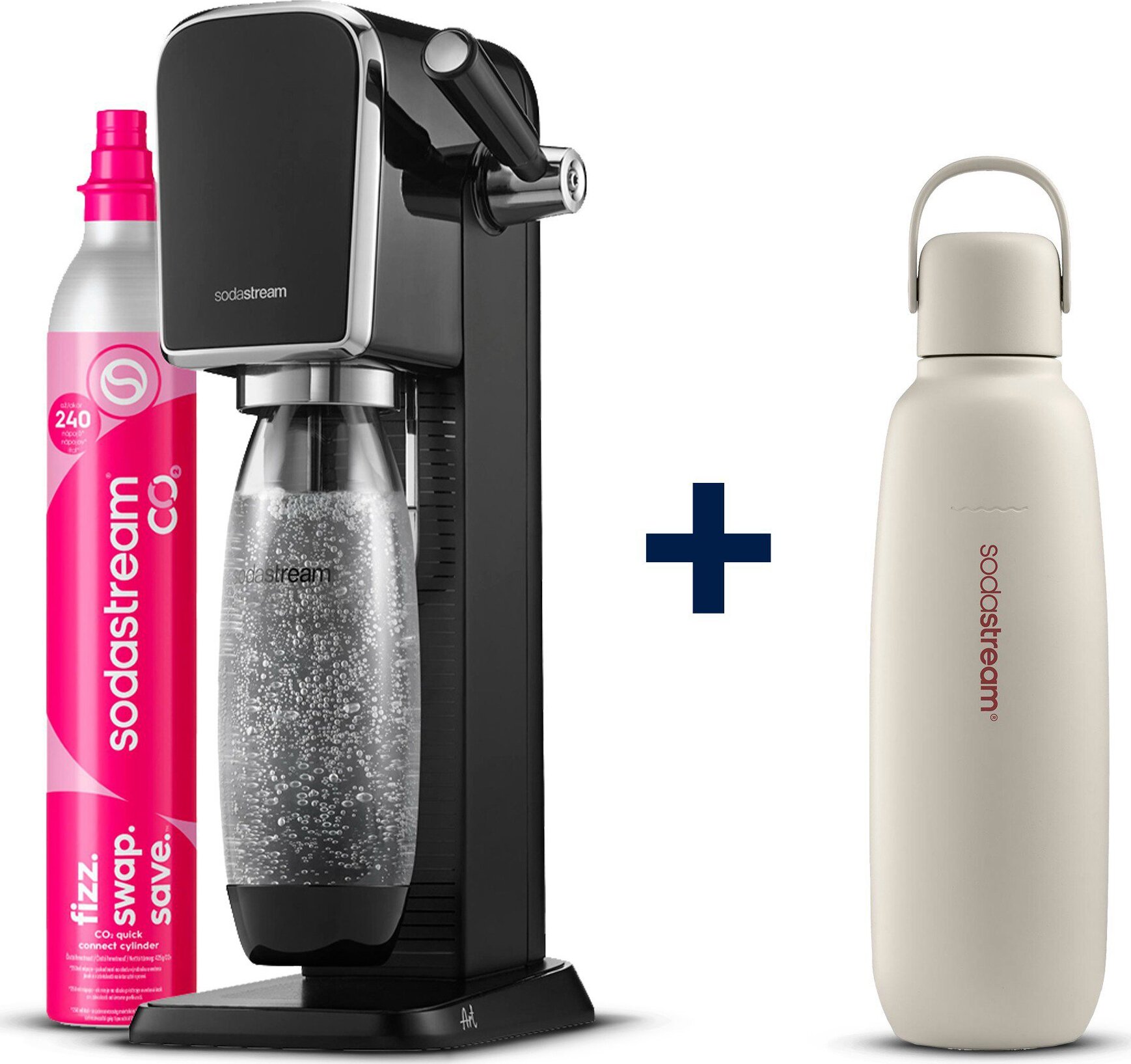 SodaStream Art Black + Fizz and GO Sand