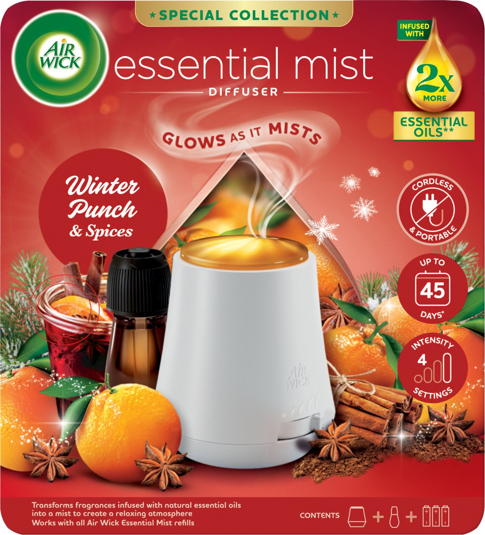 AIR WICK aróma difuzér + náplň Winter Punch & Spices 20 ml