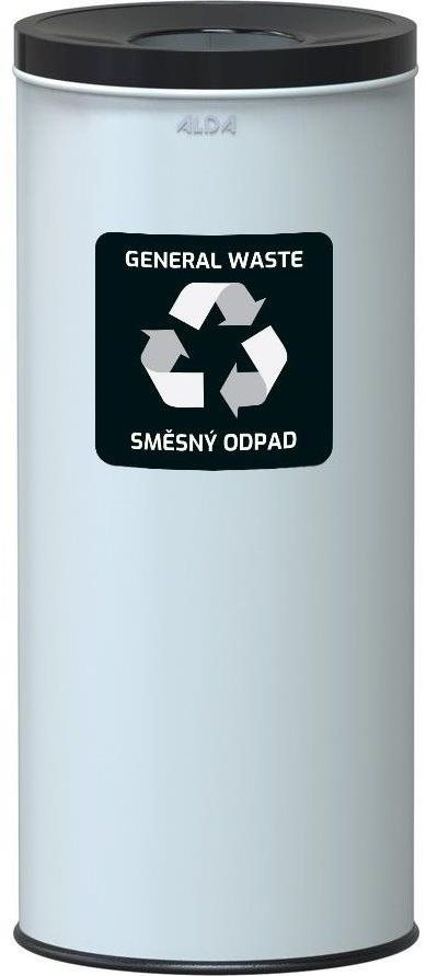 Alda Kôš na triedený odpad Eko Nord 45 l, čierne veko – zmes, lakovaná oceľ, biely