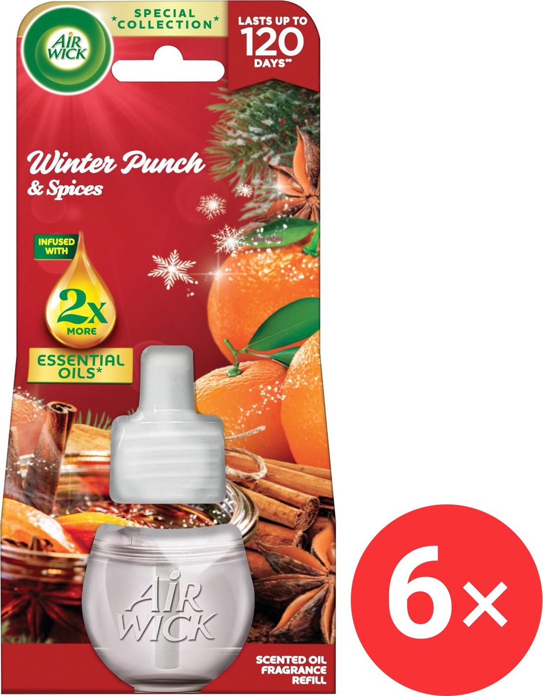 AIR WICK Electric náplň Zimný punč 6x19 ml