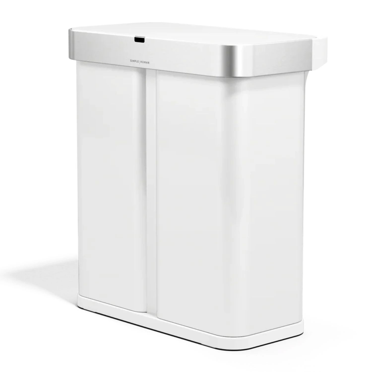 Simplehuman Dual Sensor bezdotykový odpadkový kôš (34/24) s hlasovým ovládaním 58 l, biely