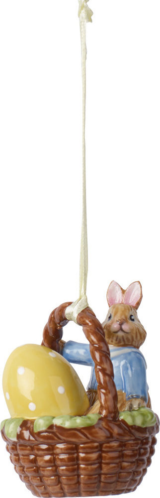 VILLEROY & BOCH Veľkonočná závesná dekorácia z kolekcie BUNNY TALES Max v košíku
