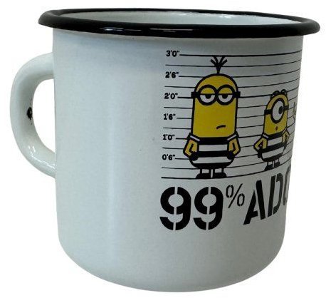 Olymp Smaltovaný hrnček 8 cm biely, Mimoni 0,37 l, 99 % adorable