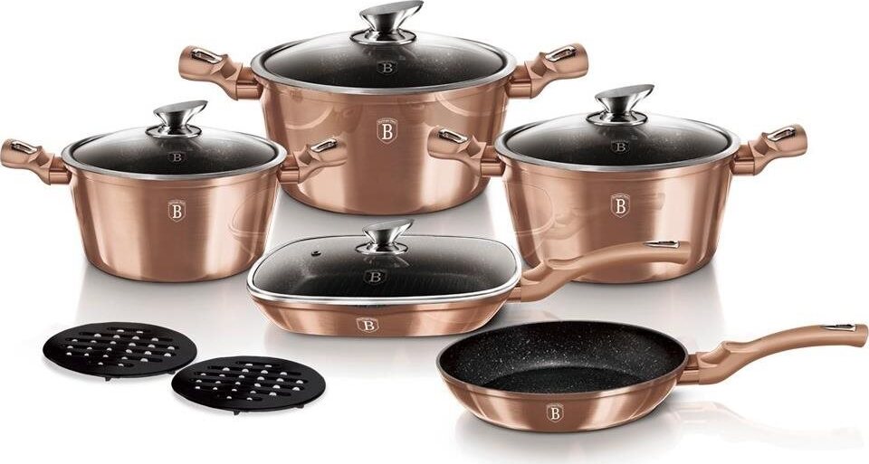 BERLINGERHAUS Sada riadu s mramorovým povrchom 11 ks Rosegold Metallic Line