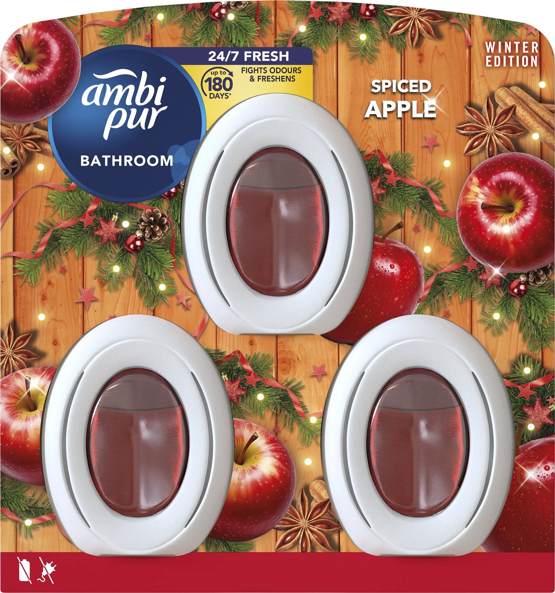 AMBI PUR Bathroom Apple & Cinnamon 3× 8 ml