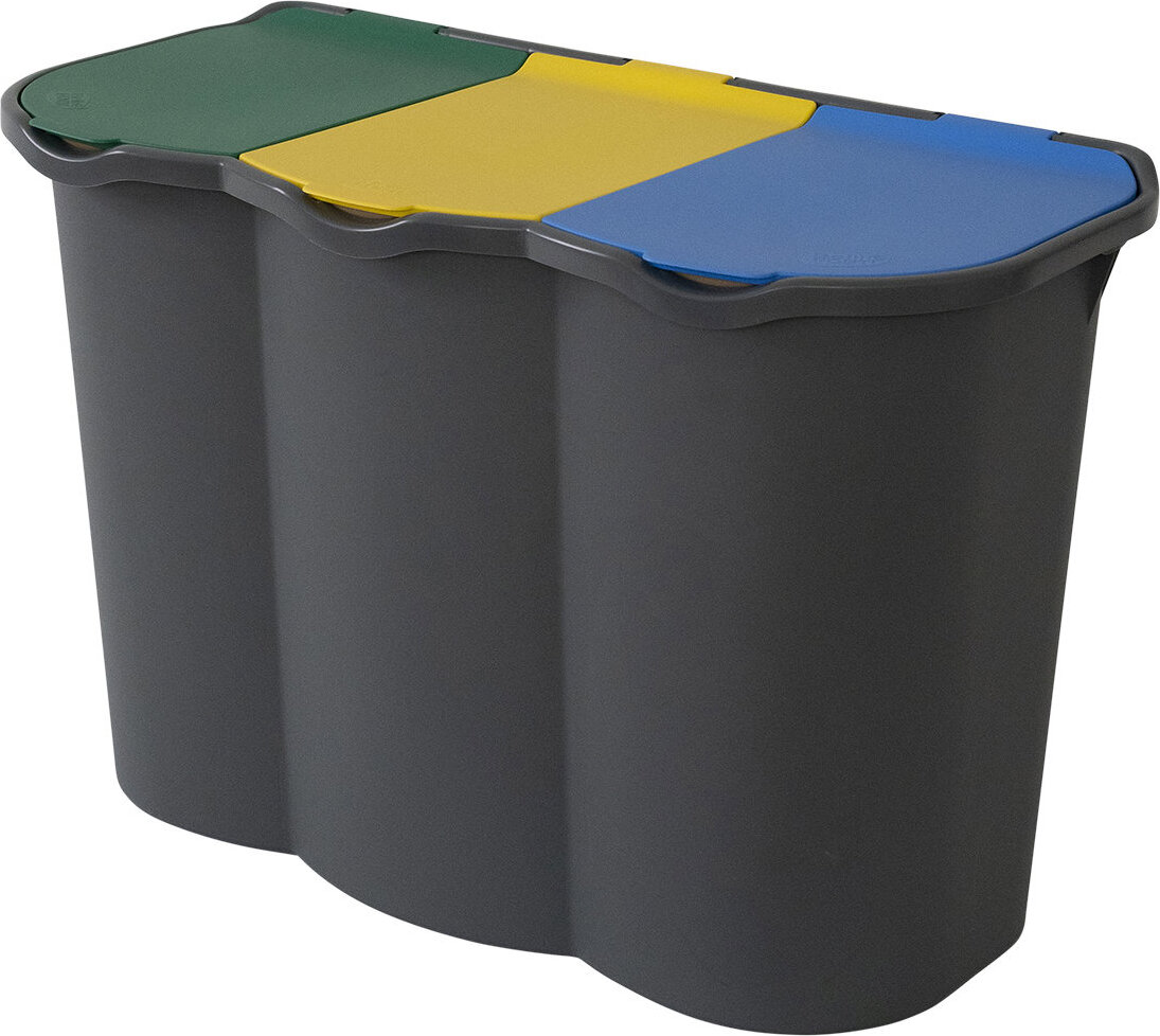 Belli E Forti Zostava na triedený odpad UNICA, čierna, plast, 80 l