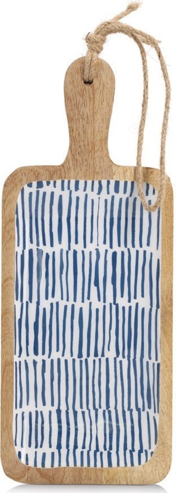 ZELLER Servírovacia doska obdĺžnik z magového dreva, modrá 38 × 15,2 × 2,5 cm
