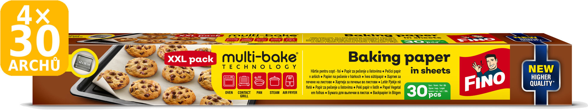 FINO papier na pečenie Multibake hárky 4× 30 ks