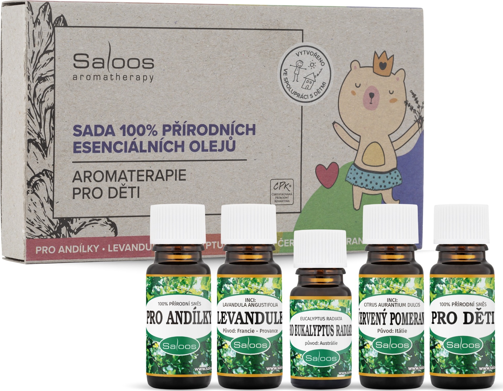 Saloos aromaterapia pre deti (4× 10 ml, 1× 5 ml)