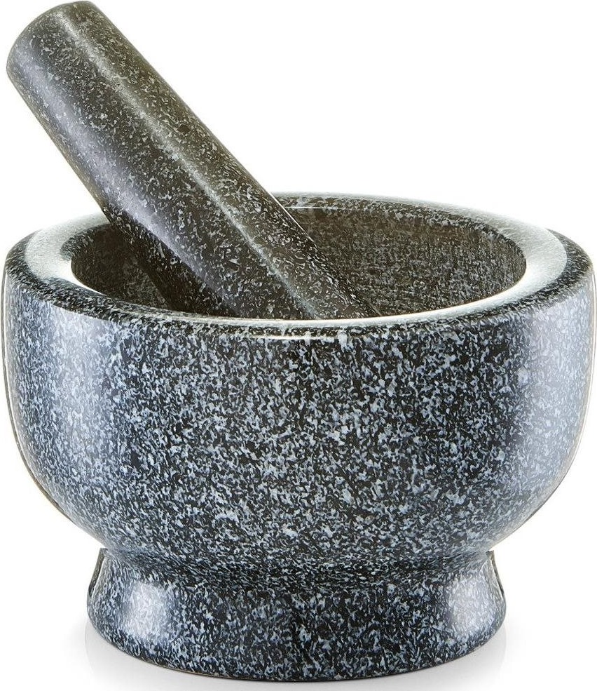 Zeller, Kuchynský mažiar GRANIT s paličkou, čierny, 13 × 8 cm