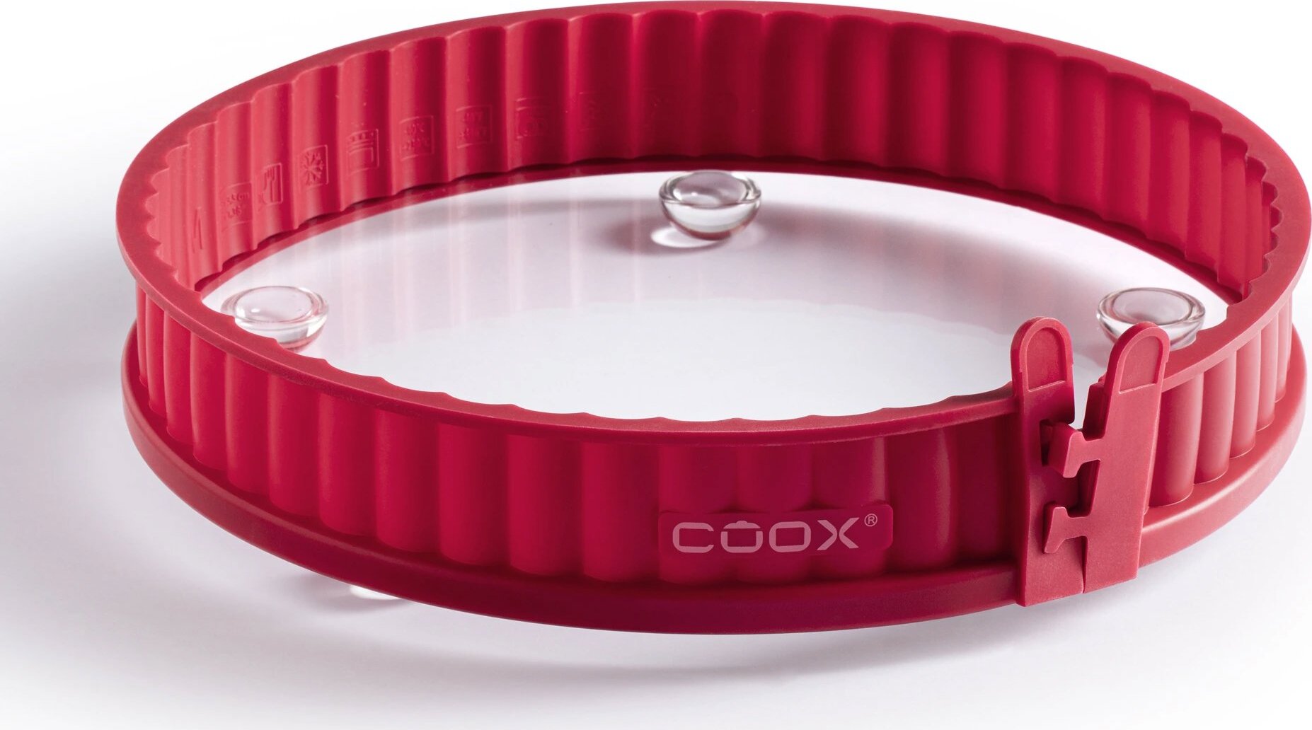COOX Forma Quiche priemer 26 cm so sklenenou základňou a nožičkami, červená
