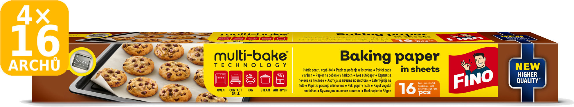 FINO papier na pečenie Multibake hárky 4× 16 ks