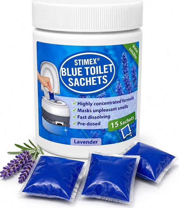 Stimex WC Čistič do toalety, Stimex Blue toilet vrecká, Levanduľa