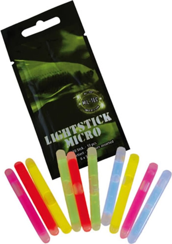 Empt Chemické svetlo Micro – kompaktné núdzové svietiace tyčinky v 5 farbách, 10 ks