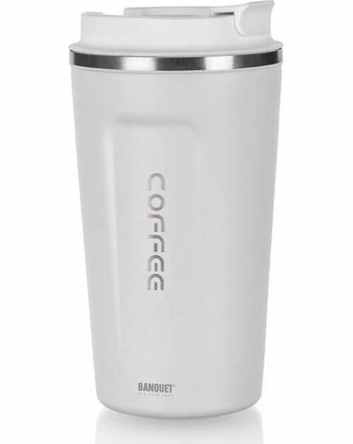 BANQUET Termohrnček cestovný ARTY 450 ml, biely