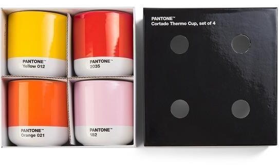 PANTONE Hrnček Cortado set, oranžová, červená, žltá, ružová