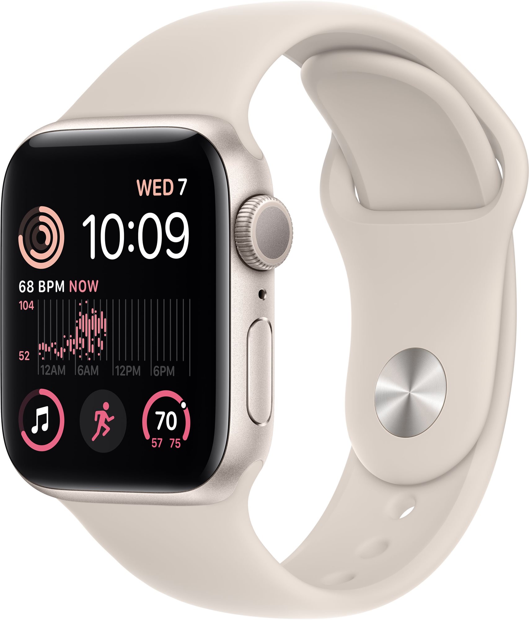 Apple Watch SE (2022) 40 mm Hviezdne biely hliník s hviezdne bielym športovým remienkom