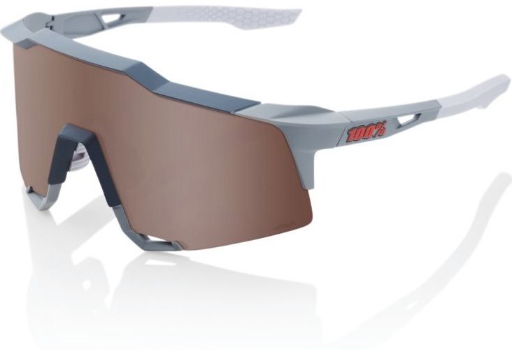 100% Speedlab Speedcraft Soft Tact Stone Grey HiPER Crimson Silver Mirror Lens