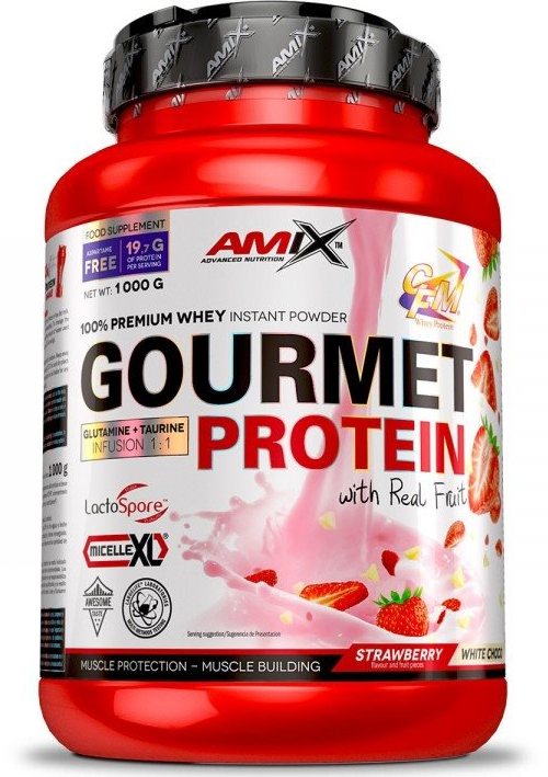 Amix Nutrition Gourmet Protein, 1000 g, Strawberry-White Chocolate