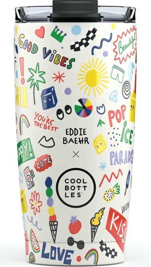 Cool Bottles Nerezový termohrnček Eddie Baehr – Good Vibes 550 ml