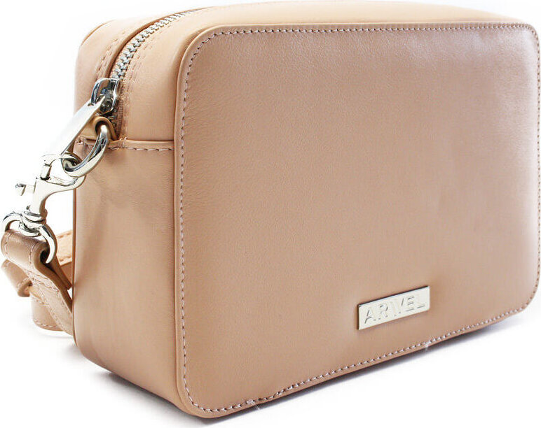 Arwel béžová kožená crossbody kabelka Perrin